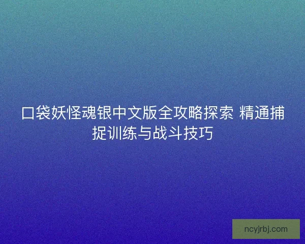 口袋妖怪魂银中文版全攻略探索 精通捕捉训练与战斗技巧
